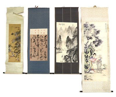 Lot 165 - A group of Chinese hanging scrolls