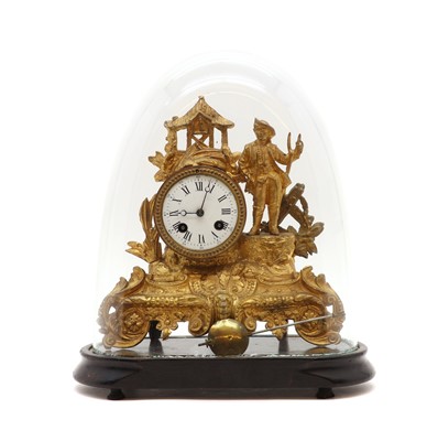 Lot 259 - A French gilt metal mantel clock