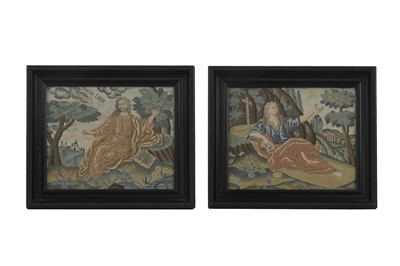 Lot 416 - A pair of needlework pictures