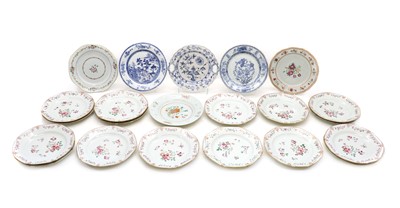 Lot 143 - A large collection of Chinese famille rose plates