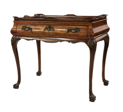 Lot 456 - A George II style burr walnut and walnut silver table