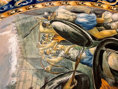 Lot 348 - An Urbino-style 'istoriato' maiolica charger
