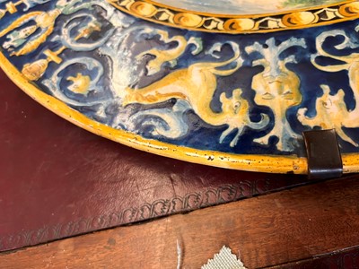 Lot 348 - An Urbino-style 'istoriato' maiolica charger