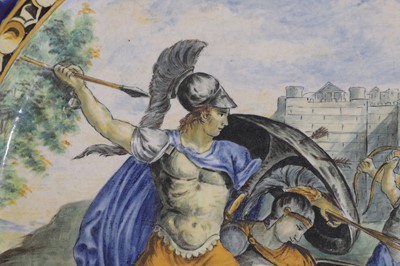 Lot 348 - An Urbino-style 'istoriato' maiolica charger
