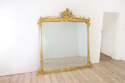 Lot 273 - A Louis XV-style giltwood overmantel mirror