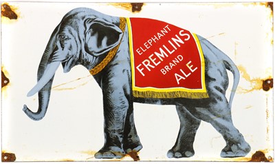 Lot 254 - A Fremlins Brand Ale Elephant enamel sign