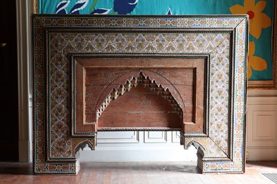 Lot 243 - A massive carved and painted overdoor or arch