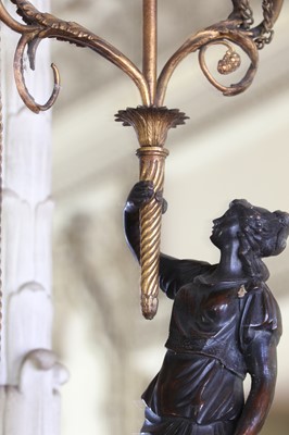 Lot 399 - ☘ A pair of Regency gilt and patinated bronze candelabra