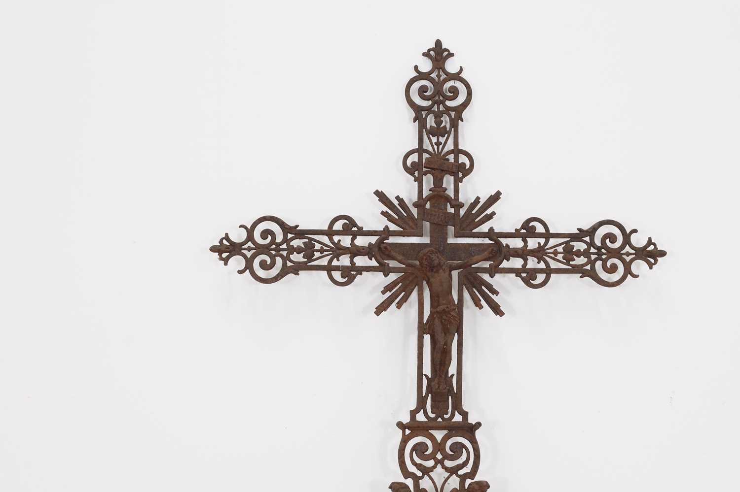 Lot 600 - A wrought-iron crucifix