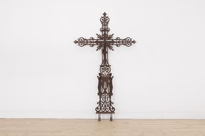 Lot 600 - A wrought-iron crucifix