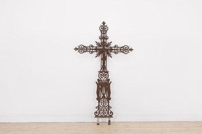 Lot 600 - A wrought-iron crucifix