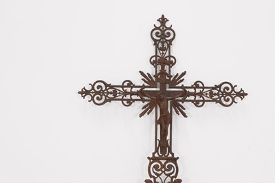 Lot 600 - A wrought-iron crucifix