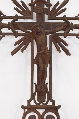 Lot 600 - A wrought-iron crucifix