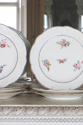 Lot 369 - ☘ A group of Sèvres and Sèvres-style porcelain plates