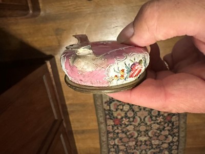 Lot 371 - ☘ An enamel tea caddy