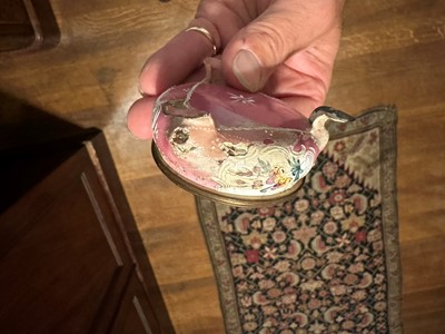 Lot 371 - ☘ An enamel tea caddy