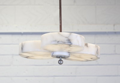 Lot 195 - A French three-light hanging ceiling fitting