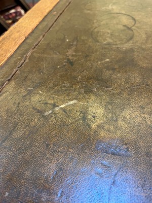 Lot 204 - A Victorian oak twin-pedestal desk in the George II taste