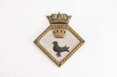 Lot 479 - A gilt and painted bronze ship's badge