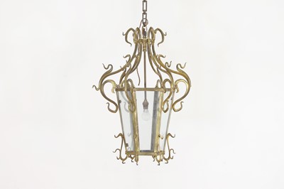 Lot 502 - A gilt-brass hall lantern