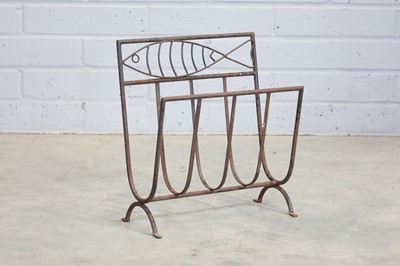 Lot 338 - An French fer forgé magazine rack