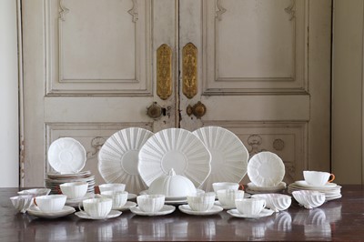 Lot 373 - ☘ A quantity of Belleek 'Echinus' porcelain teawares