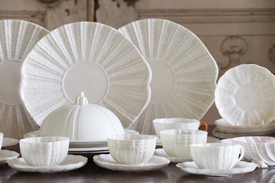 Lot 373 - ☘ A quantity of Belleek 'Echinus' porcelain teawares