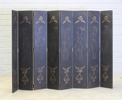 Lot 365A - An Aesthetic-style ebonised eight-leaf dressing screen