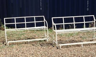 Lot 500 - A pair of Regency style iron garden benches