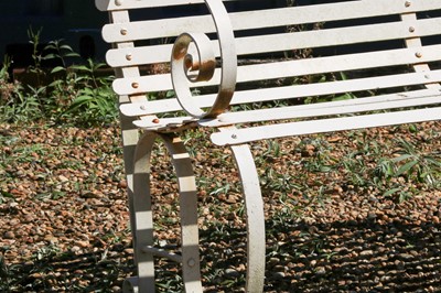 Lot 508 - A wrought iron garden bench