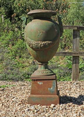 Lot 467 - A cast iron amphora urn and stand