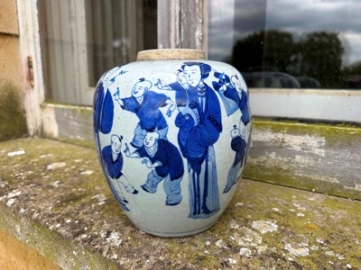 Lot 267 - ☘ A Chinese blue and white ginger jar