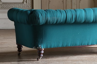 Lot 206 - ☘ A green upholstered chesterfield settee
