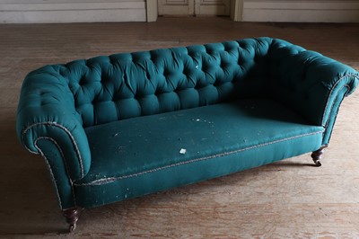 Lot 206 - ☘ A green upholstered chesterfield settee