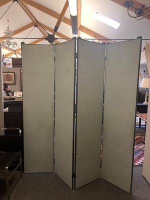 Lot 150 - A painted paper four-fold screen