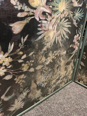 Lot 150 - A painted paper four-fold screen