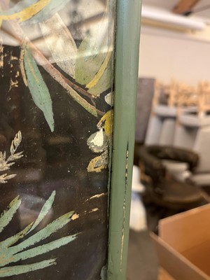 Lot 150 - A painted paper four-fold screen