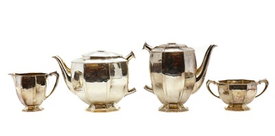 Lot 9 - A four piece silver tea service