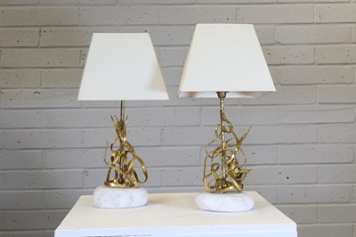 Lot 440 - A pair of brutalist table lamps