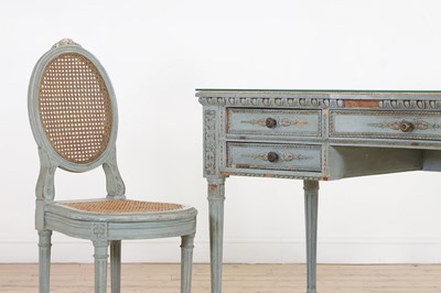 Lot 303 - A Louis XVI-style painted beech writing table