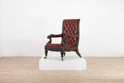 Lot 381 - A George IV mahogany reclining armchair
