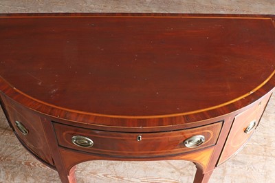 Lot 113 - ☘ A George III-style mahogany bow-front sideboard