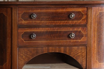 Lot 113 - ☘ A George III-style mahogany bow-front sideboard