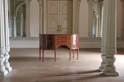 Lot 113 - ☘ A George III-style mahogany bow-front sideboard