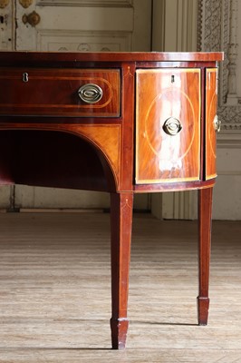 Lot 113 - ☘ A George III-style mahogany bow-front sideboard