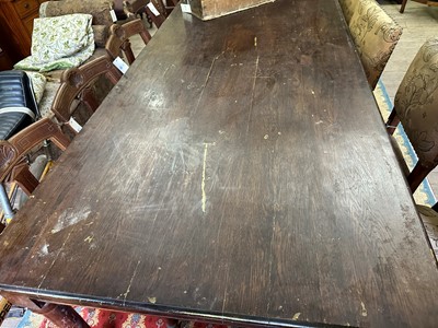 Lot 85 - A large oak refectory table