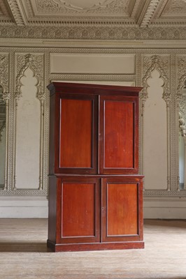 Lot 112 - A George III-style mahogany estate cupboard