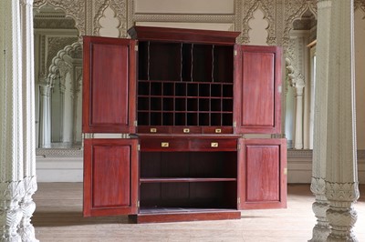 Lot 112 - A George III-style mahogany estate cupboard