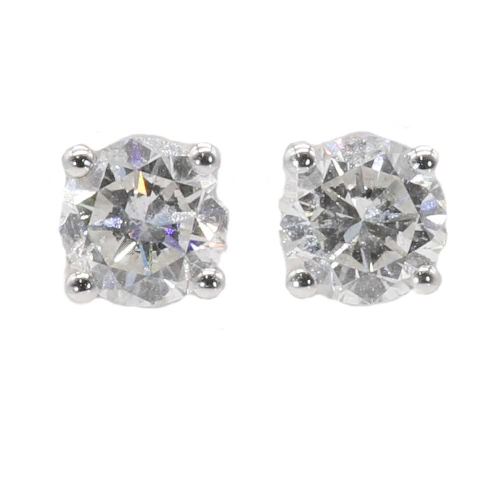 Lot 178 A pair of single stone diamond stud earrings,