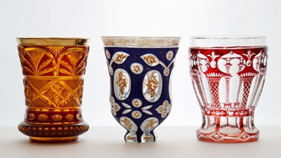 Lot 234 - A group of Bohemian glass beakers